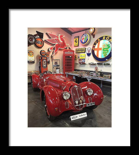 Classic Red Vintage Alfa Romeo - Framed Print