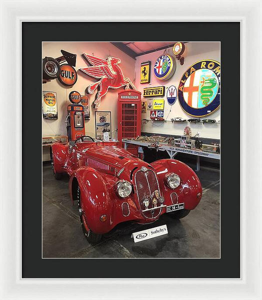 Classic Red Vintage Alfa Romeo - Framed Print