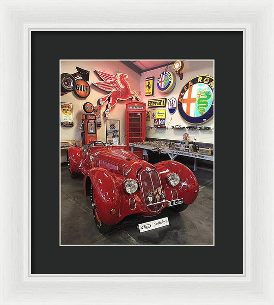 Classic Red Vintage Alfa Romeo - Framed Print