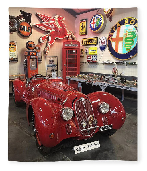 Classic Red Vintage Alfa Romeo - Blanket