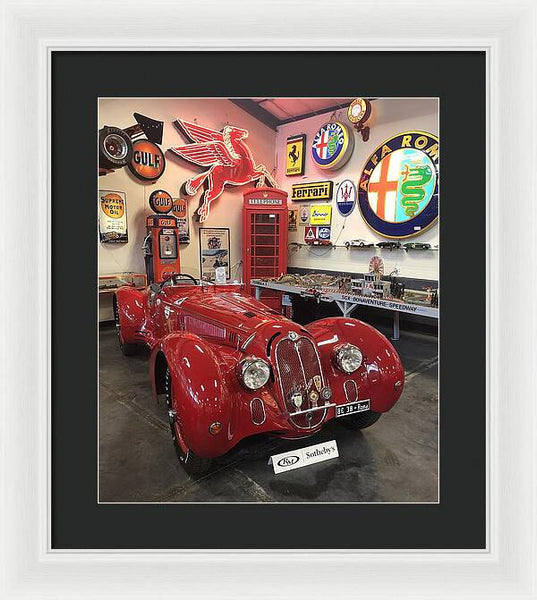 Classic Red Vintage Alfa Romeo - Framed Print