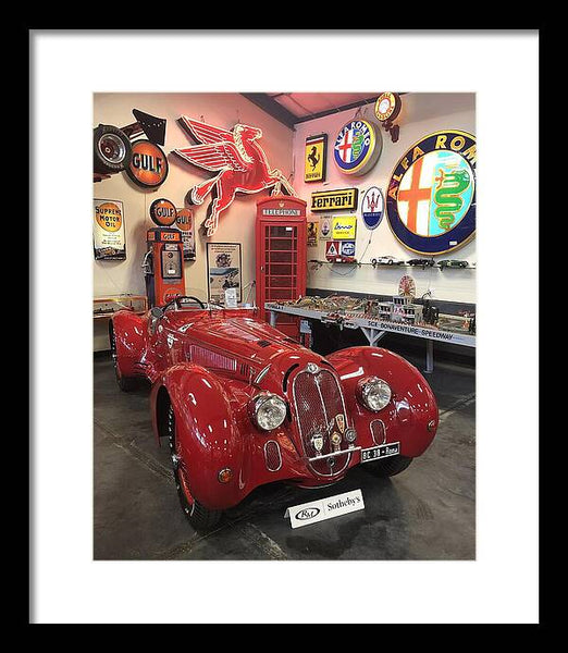 Classic Red Vintage Alfa Romeo - Framed Print