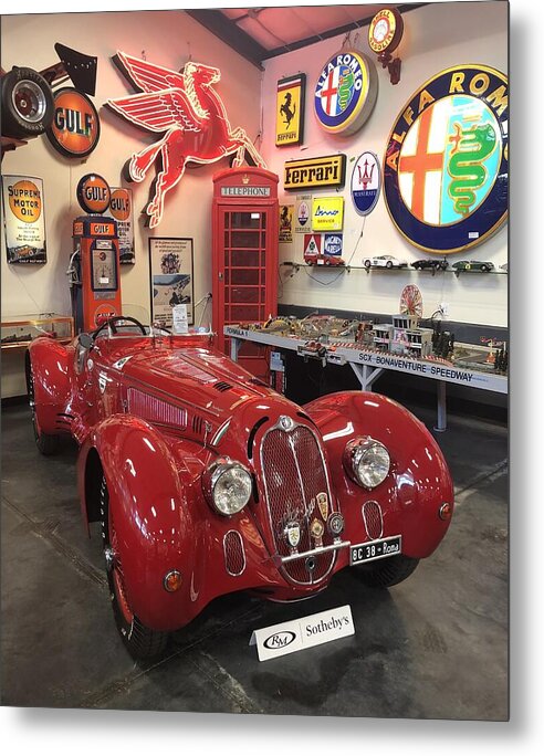 Classic Red Vintage Alfa Romeo - Metal Print