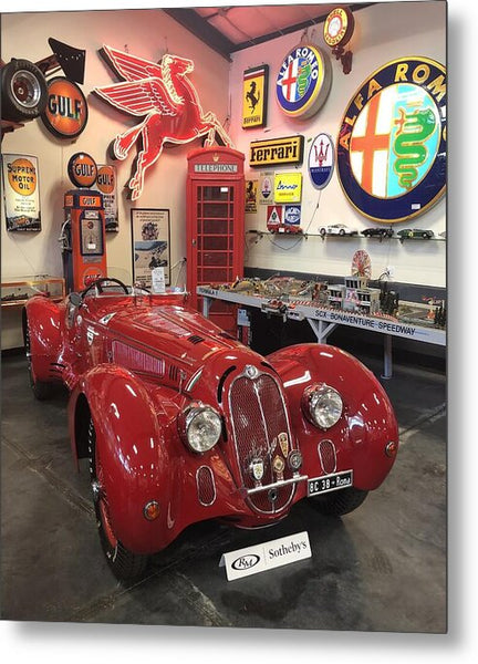 Classic Red Vintage Alfa Romeo - Metal Print