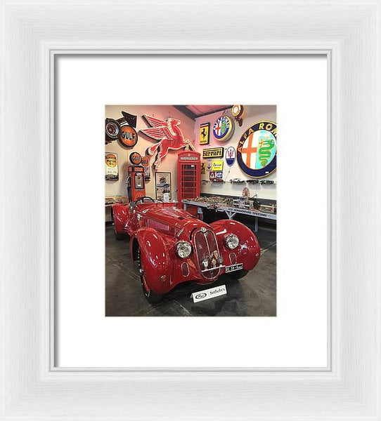 Classic Red Vintage Alfa Romeo - Framed Print