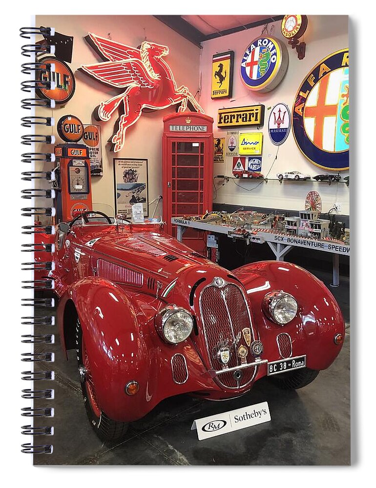 Classic Red Vintage Alfa Romeo - Spiral Notebook