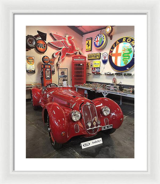 Classic Red Vintage Alfa Romeo - Framed Print