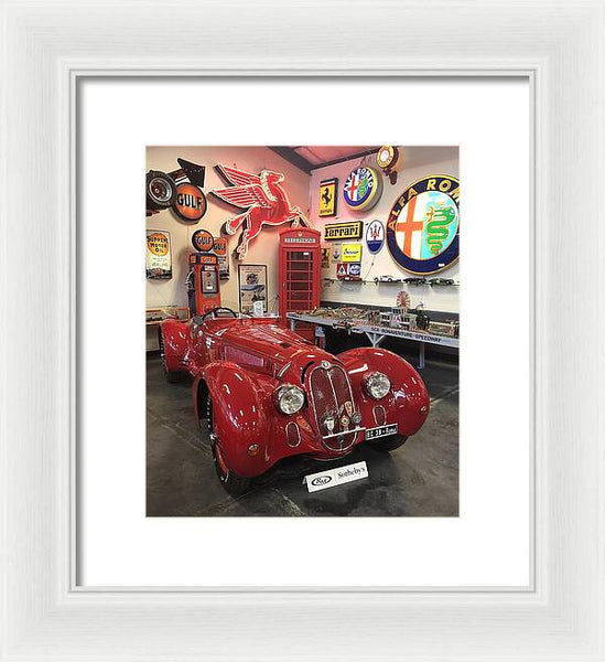 Classic Red Vintage Alfa Romeo - Framed Print