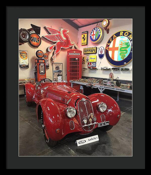 Classic Red Vintage Alfa Romeo - Framed Print