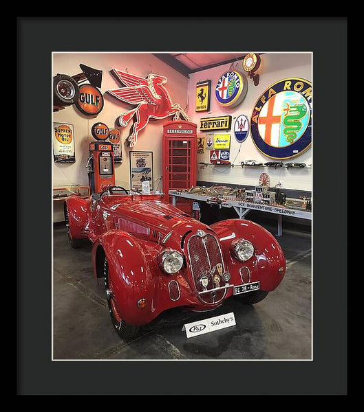 Classic Red Vintage Alfa Romeo - Framed Print