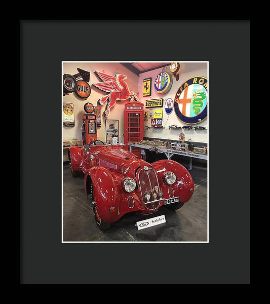 Classic Red Vintage Alfa Romeo - Framed Print