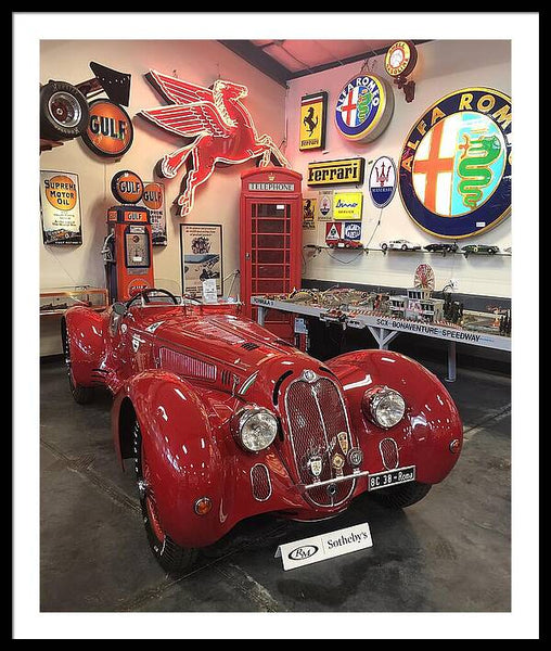 Classic Red Vintage Alfa Romeo - Framed Print