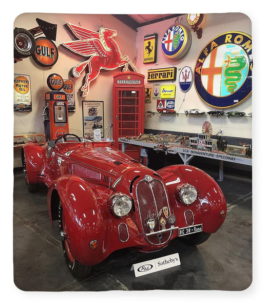 Classic Red Vintage Alfa Romeo - Blanket