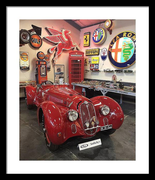 Classic Red Vintage Alfa Romeo - Framed Print