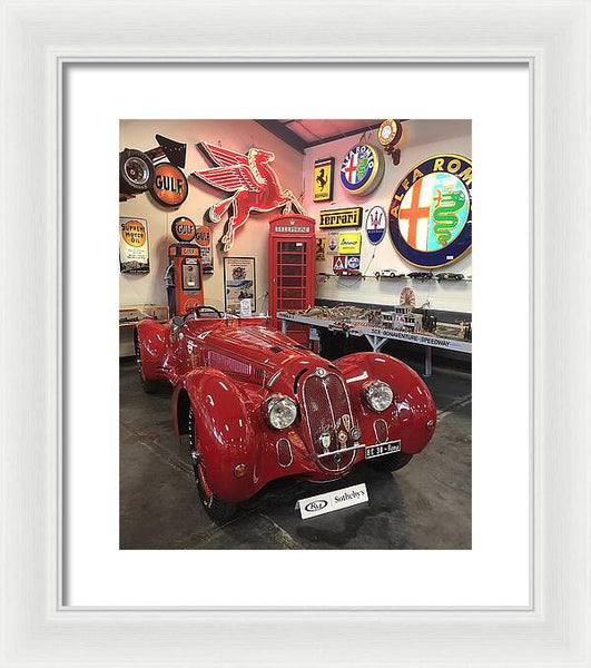 Classic Red Vintage Alfa Romeo - Framed Print