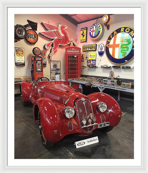 Classic Red Vintage Alfa Romeo - Framed Print