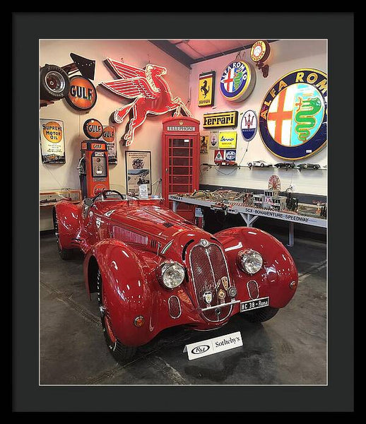 Classic Red Vintage Alfa Romeo - Framed Print