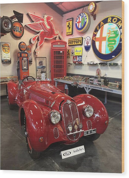 Classic Red Vintage Alfa Romeo - Wood Print