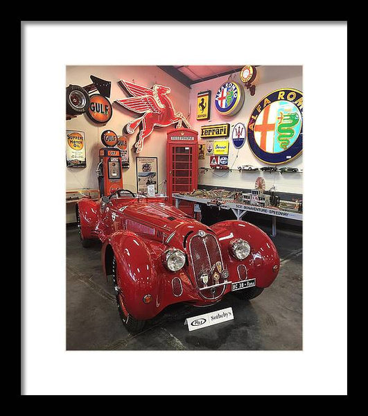 Classic Red Vintage Alfa Romeo - Framed Print