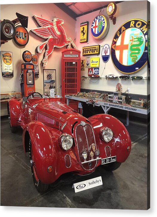 Classic Red Vintage Alfa Romeo - Acrylic Print