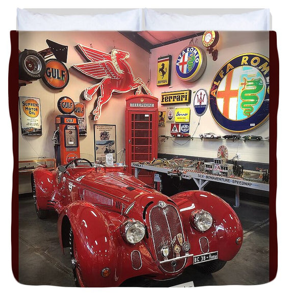 Classic Red Vintage Alfa Romeo - Duvet Cover