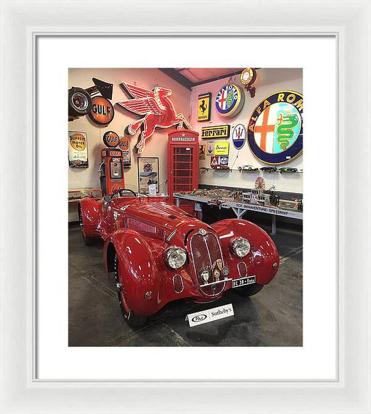 Classic Red Vintage Alfa Romeo - Framed Print