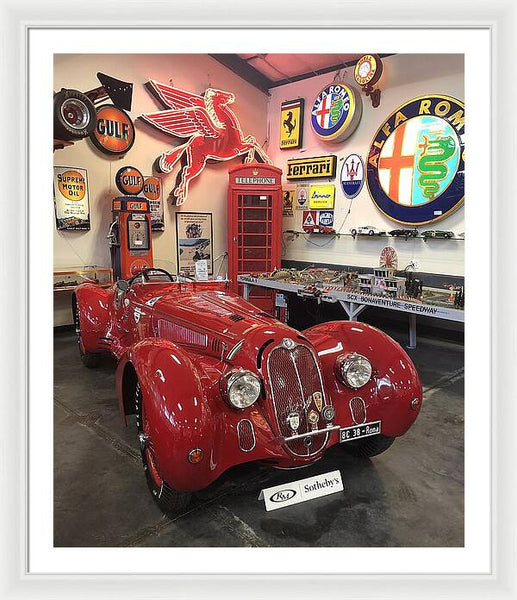 Classic Red Vintage Alfa Romeo - Framed Print