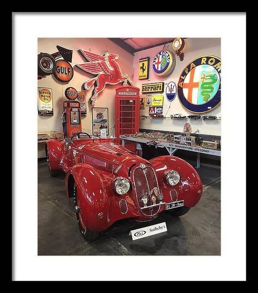 Classic Red Vintage Alfa Romeo - Framed Print