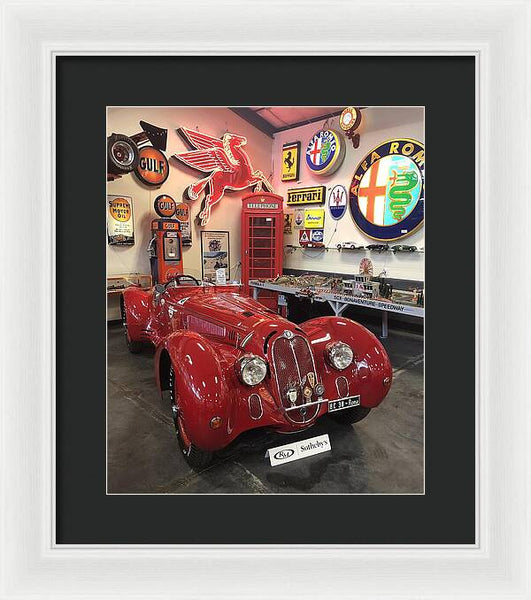 Classic Red Vintage Alfa Romeo - Framed Print