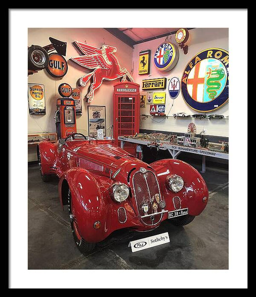 Classic Red Vintage Alfa Romeo - Framed Print