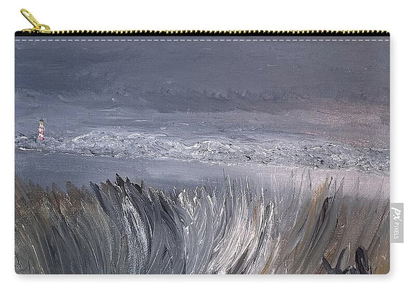 Coastal Lighthouse at Dusk during the Winter - Zip Pouch