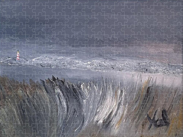 Coastal Lighthouse at Dusk during the Winter - Puzzle