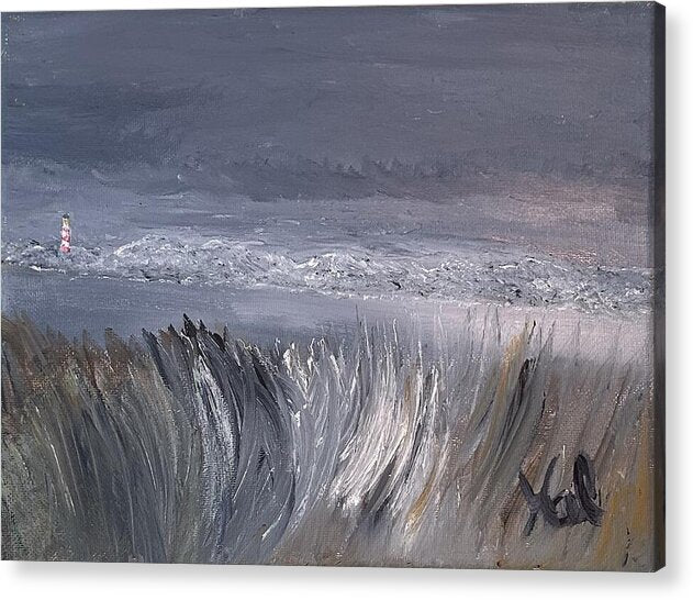 Coastal Lighthouse at Dusk during the Winter - Acrylic Print