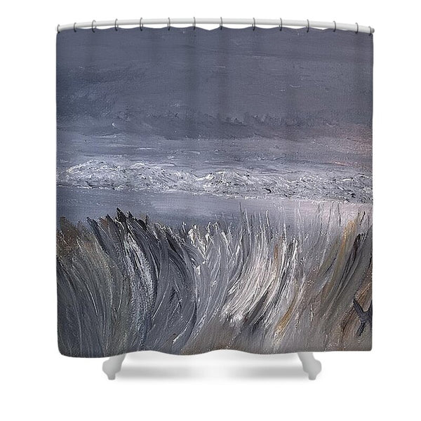 Coastal Lighthouse at Dusk during the Winter - Shower Curtain