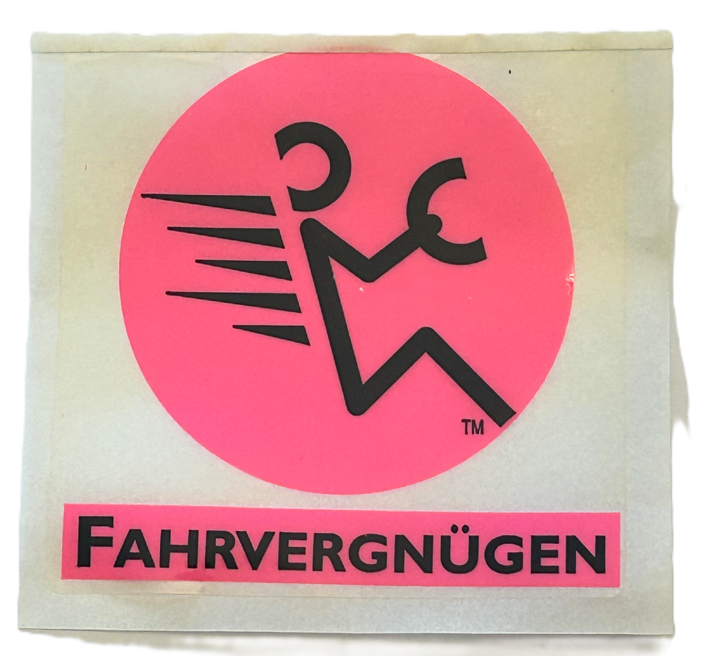 NOS FAHRVERGNUGEN DECAL 3 1/2" X 3 1/2"