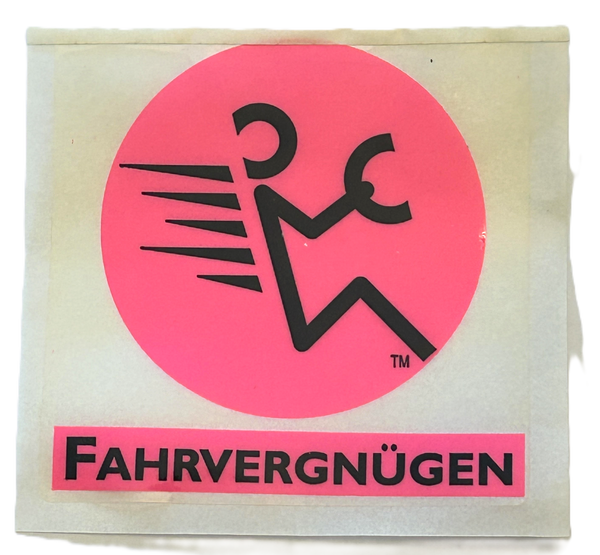 NOS FAHRVERGNUGEN DECAL 3 1/2" X 3 1/2"