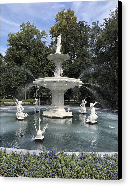 Forsythe Park Fountain Savannah Georgia - Canvas Print