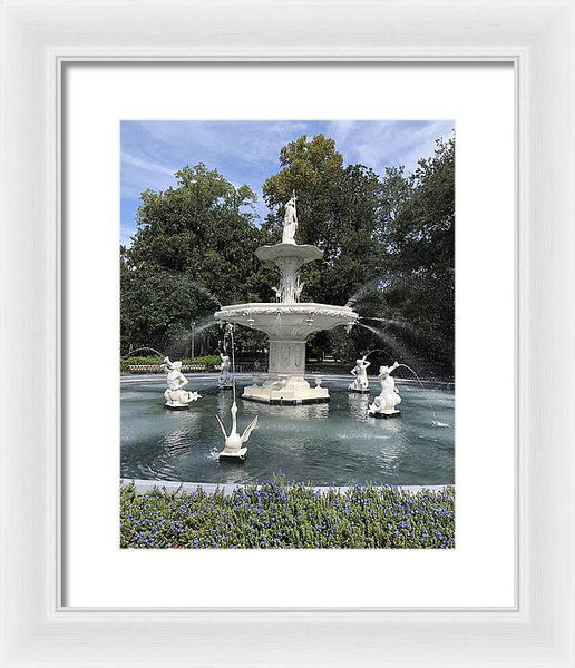 Forsythe Park Fountain Savannah Georgia - Framed Print