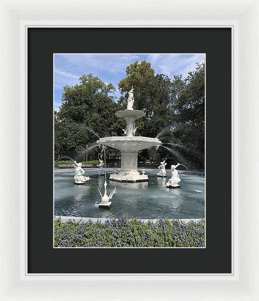 Forsythe Park Fountain Savannah Georgia - Framed Print