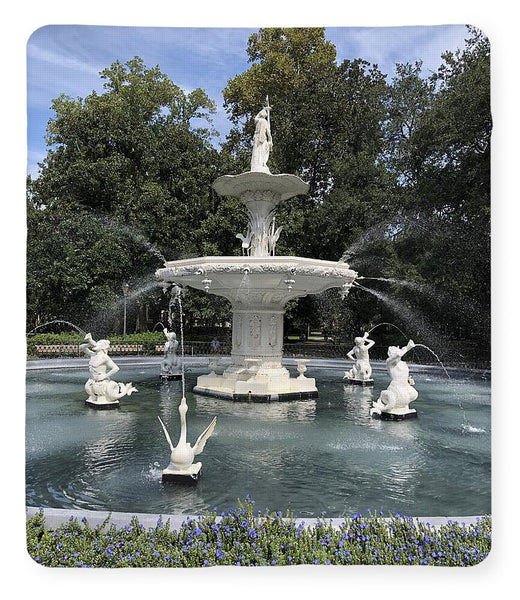 Forsythe Park Fountain Savannah Georgia - Blanket