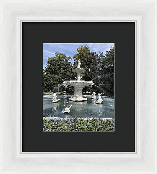 Forsythe Park Fountain Savannah Georgia - Framed Print