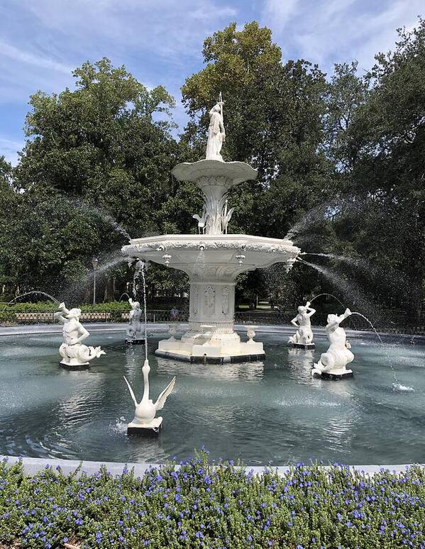 Forsythe Park Fountain Savannah Georgia - Art Print