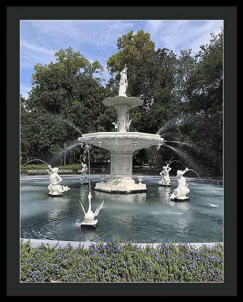 Forsythe Park Fountain Savannah Georgia - Framed Print