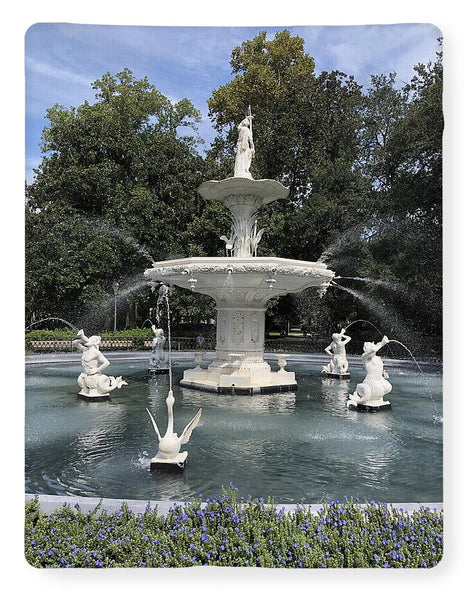 Forsythe Park Fountain Savannah Georgia - Blanket