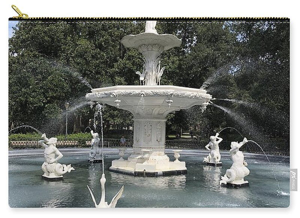 Forsythe Park Fountain Savannah Georgia - Zip Pouch