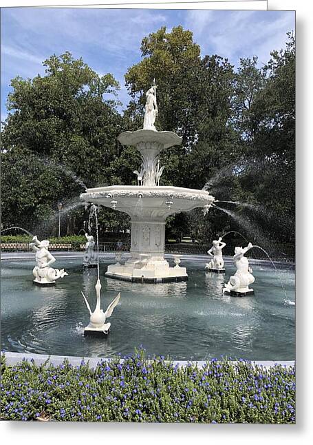 Forsythe Park Fountain Savannah Georgia - Greeting Card