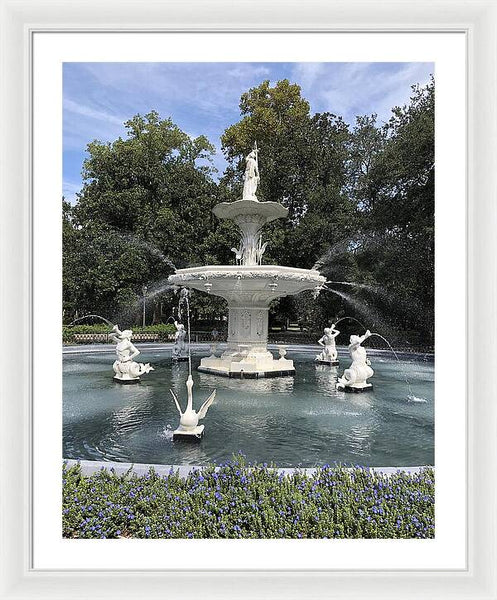 Forsythe Park Fountain Savannah Georgia - Framed Print