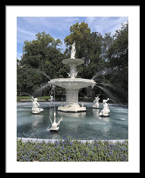 Forsythe Park Fountain Savannah Georgia - Framed Print