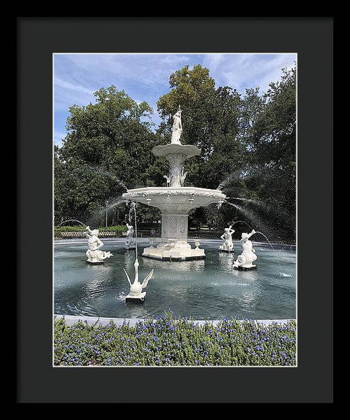 Forsythe Park Fountain Savannah Georgia - Framed Print