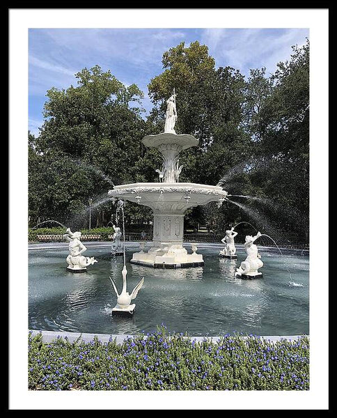 Forsythe Park Fountain Savannah Georgia - Framed Print